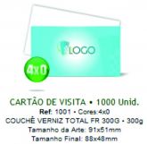 CARTÃO DE VISITA - COUCHÊ VERNIZ TOTAL FR 300G - 4x0 - 1000